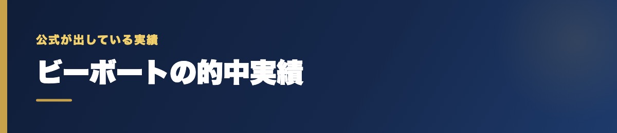 ビーボートの的中実績の確認