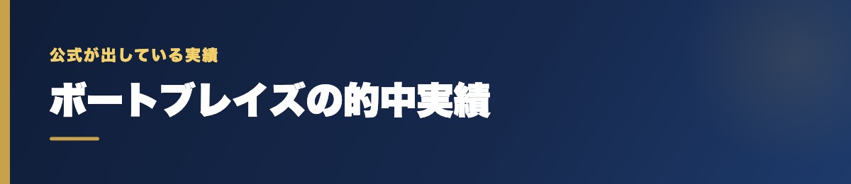 ボートブレイズの的中実績の確認