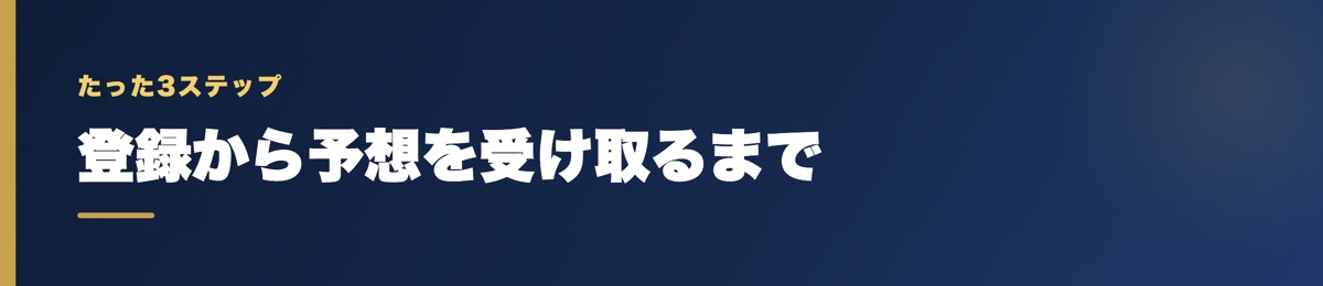 登録から予想を受け取るまでの3ステップ