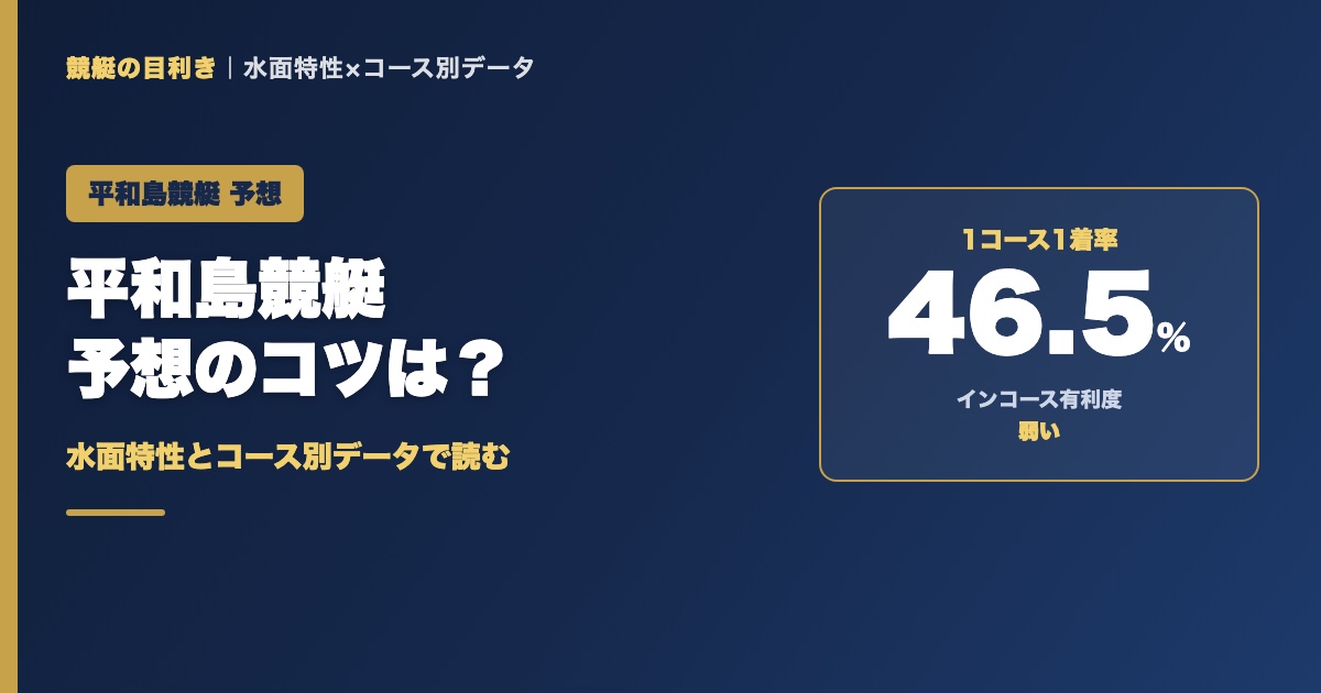平和島競艇予想のコツ｜1コース1着率46.5%