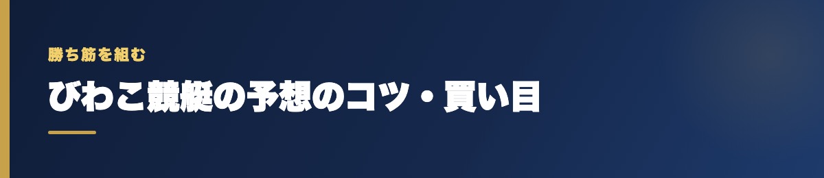 びわこ競艇の買い目の考え方