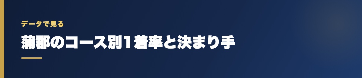 蒲郡のコース別1着率