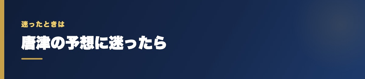 唐津の予想に迷ったら