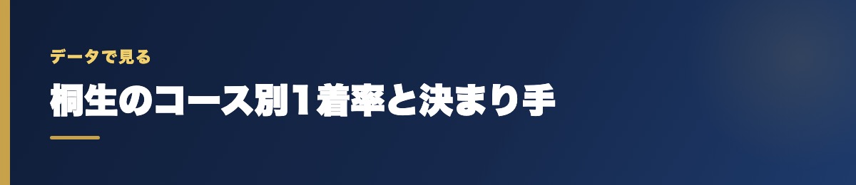 桐生のコース別1着率