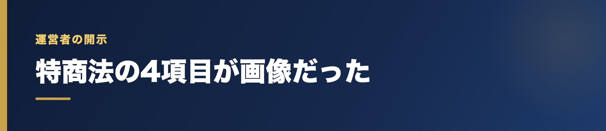 運営者の開示｜会社名はテキスト、特商法は画像だった